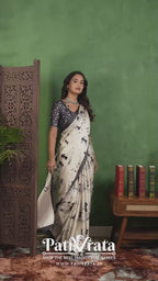 Swarangi — Musical Note Satin Silk Saree