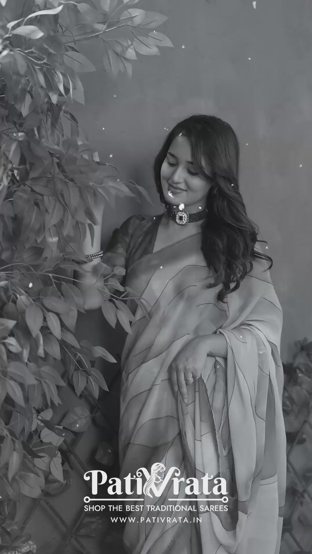 Sharvani — Earth Toned Abstract Pattern Georgette Saree