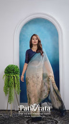 Tarika — Botanical Breeze Saree – Forest Blush Edition