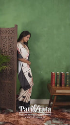 Nayantara — Modern Art-Inspired Satin Silk Saree