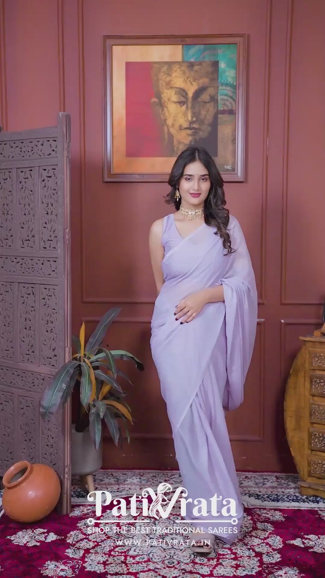 Srestha — Substle Lavender Star Georgette Saree