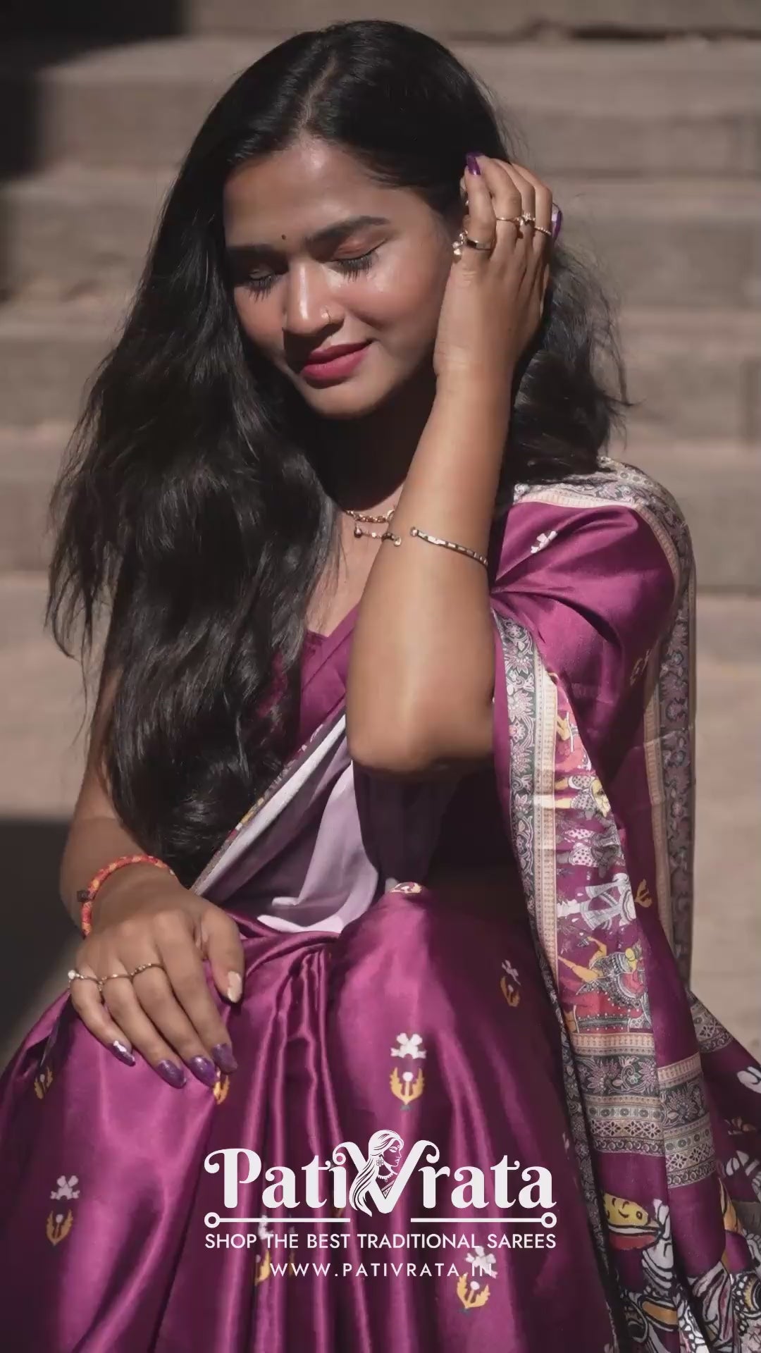 Saanvi — Royal Maroon Madhubani Art Silk Saree