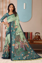 Radhika — Krishna Leela on Mull Cotton Saree
