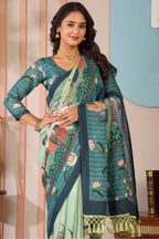 Radhika — Krishna Leela on Mull Cotton Saree