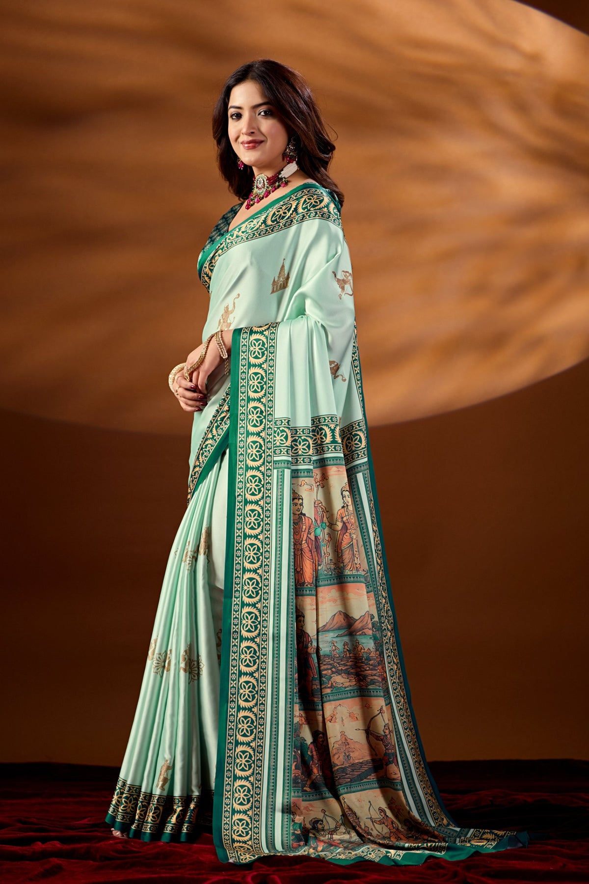 Raghukul — Divine Epic Japan Satin Saree