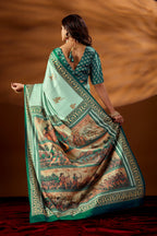 Raghukul — Divine Epic Japan Satin Saree