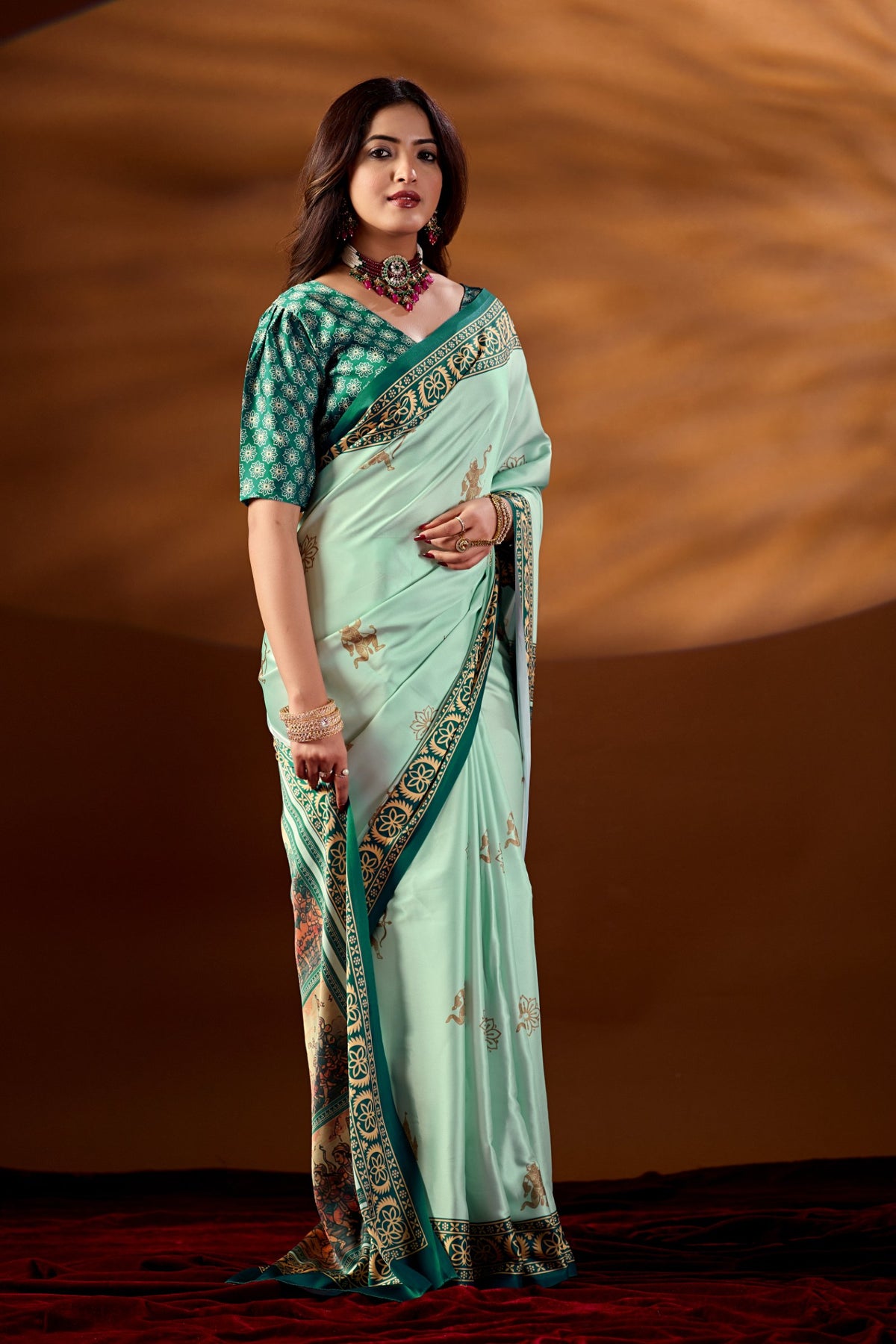 Raghukul — Divine Epic Japan Satin Saree