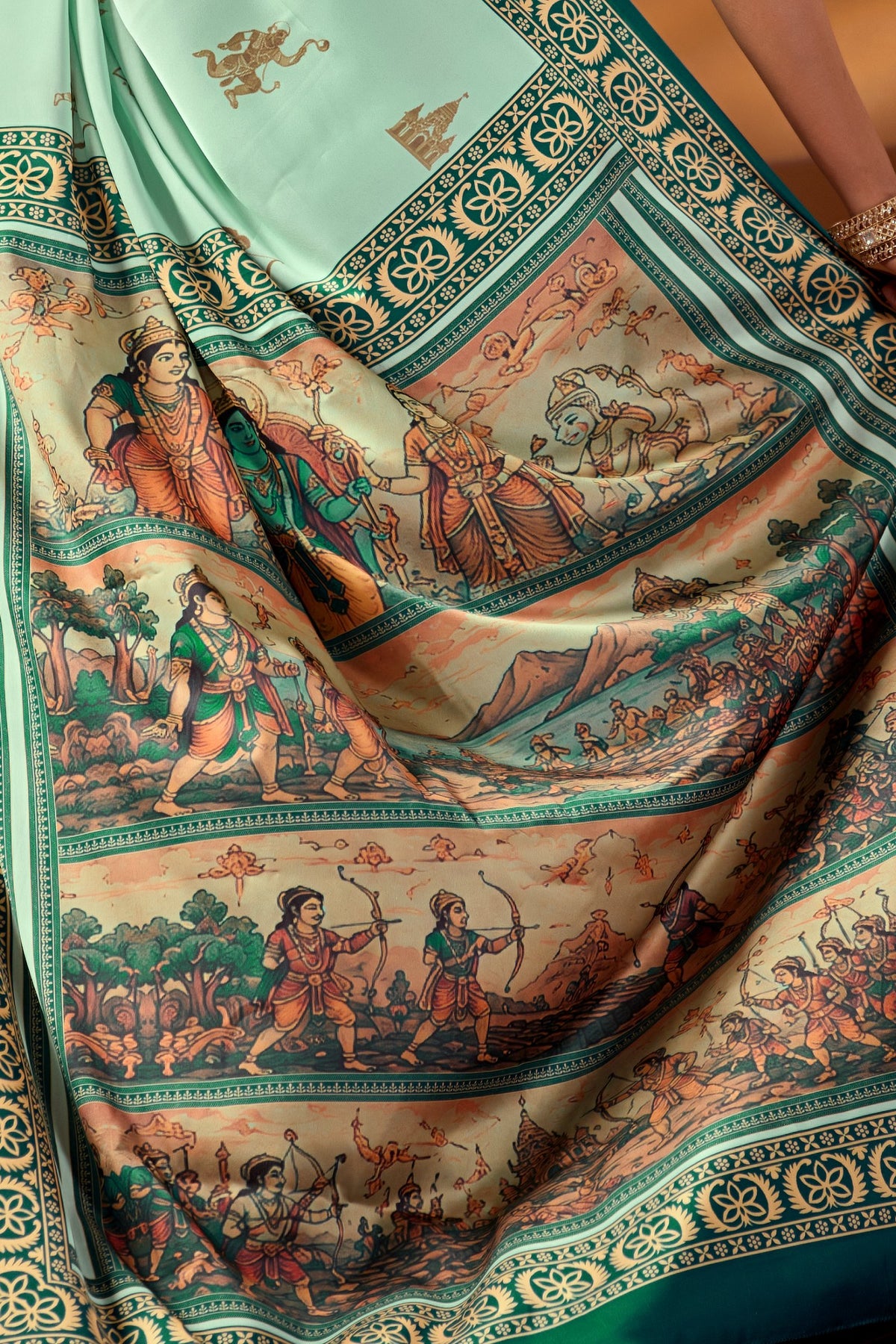 Raghukul — Divine Epic Japan Satin Saree