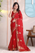 Ragini — Festive Red Frendy Silk Saree