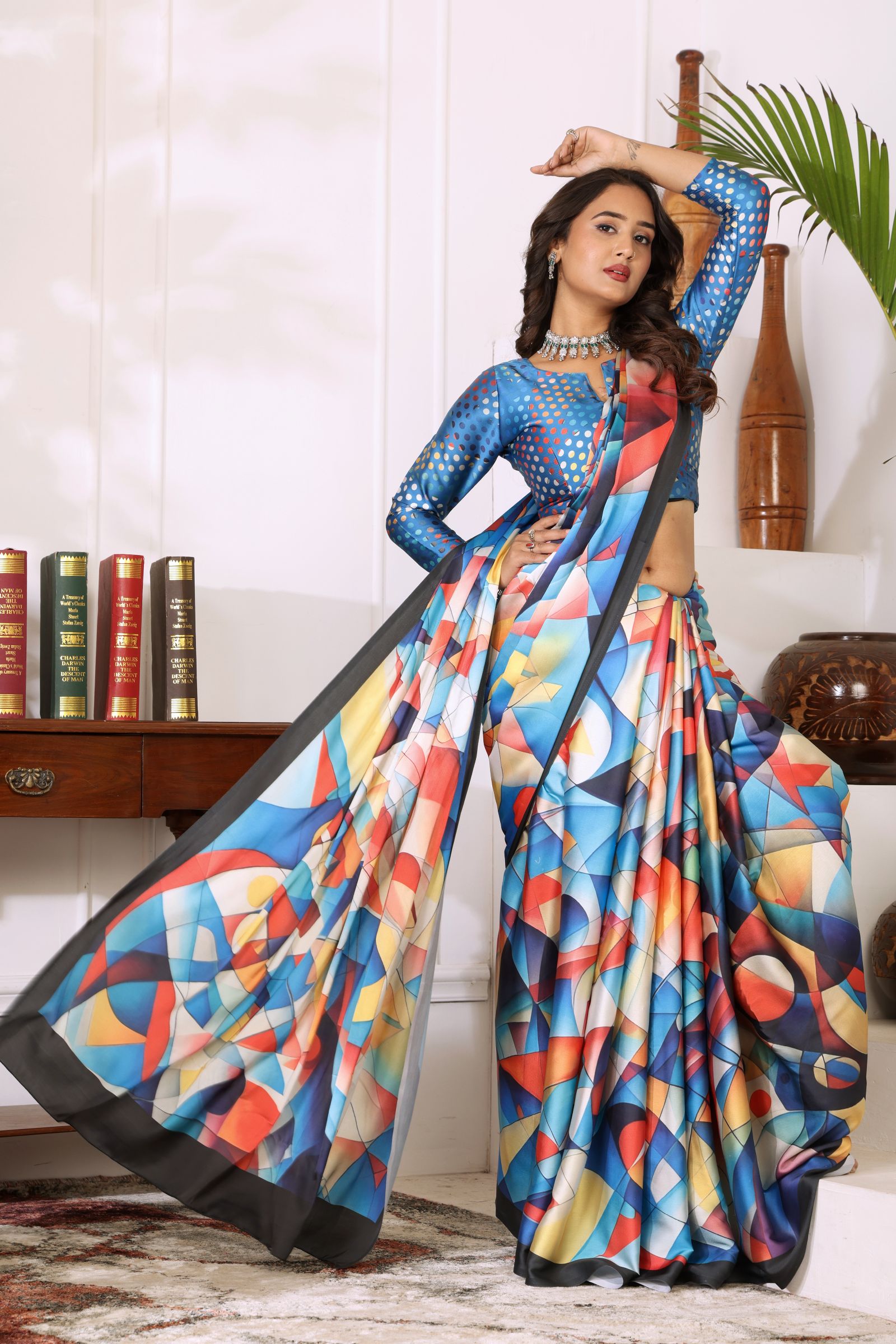 Rangdhara — The Modern Abstract Satin Saree