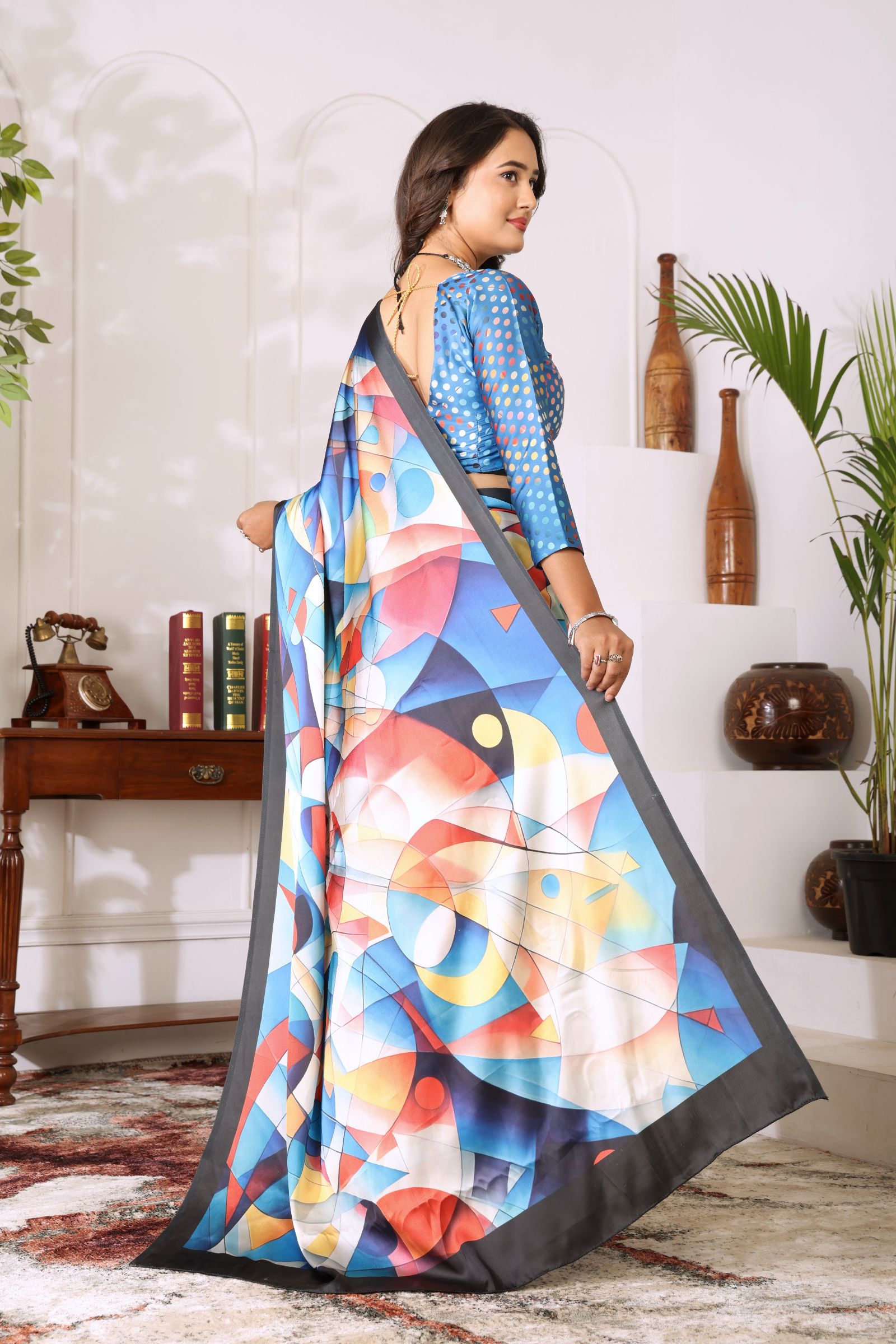 Rangdhara — The Modern Abstract Satin Saree