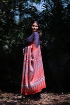 Varnika — Red Blue Ajrakh Print Saree