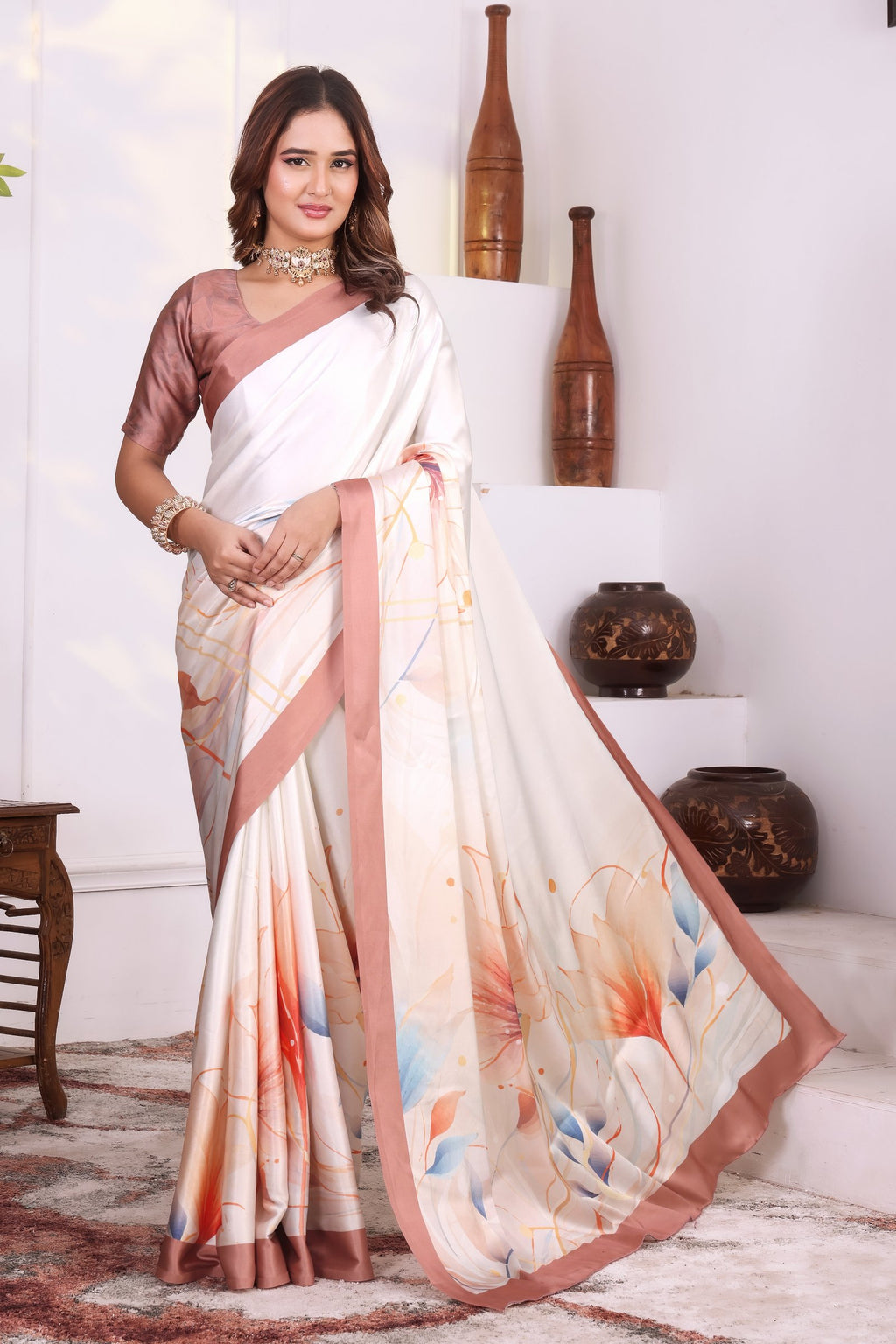Ruhi — Botanical Japan Satin Printed Saree
