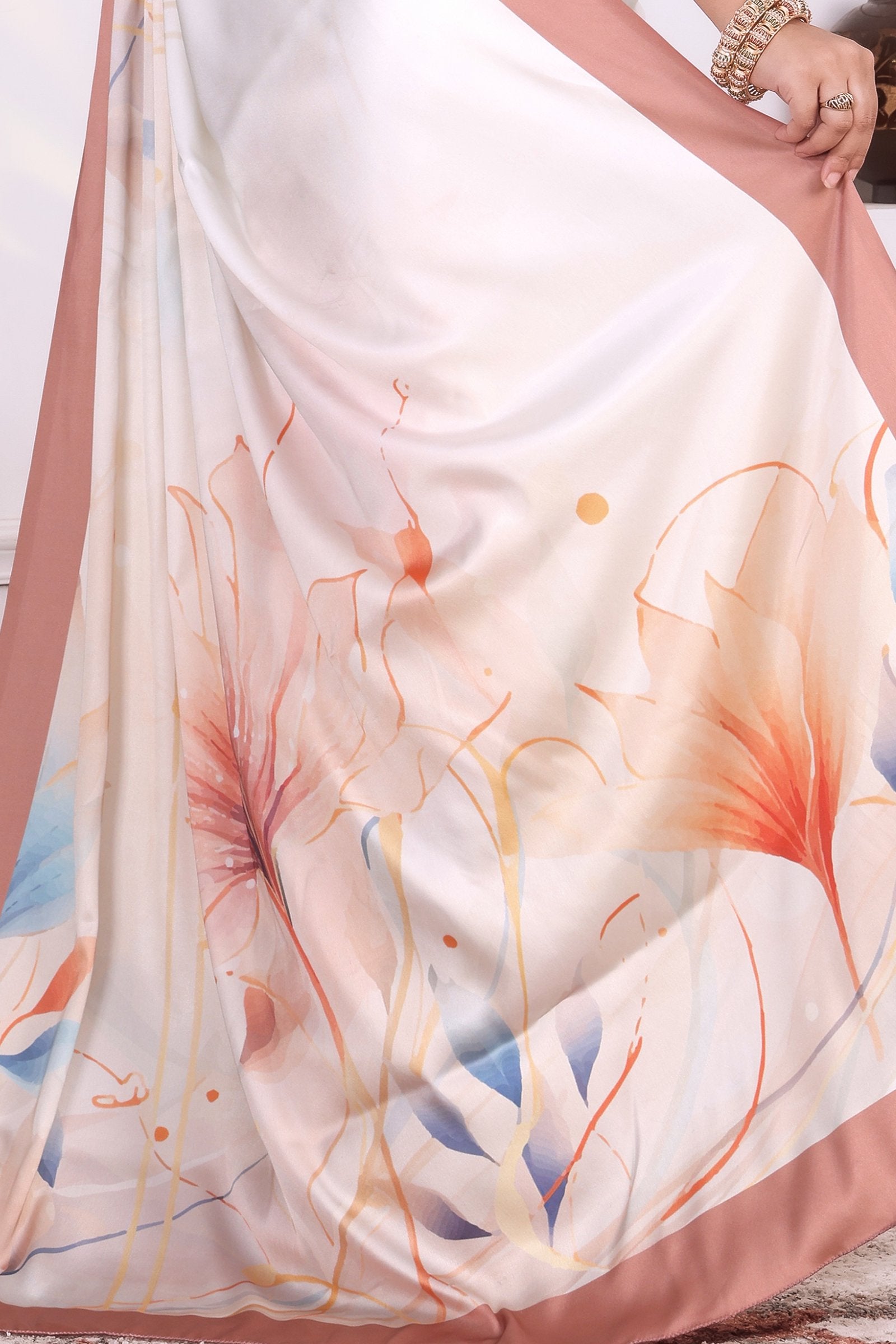 Ruhi — Botanical Japan Satin Printed Saree