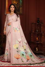 Saumya — Gulabi Phoolon Wali Mull Cotton Saree