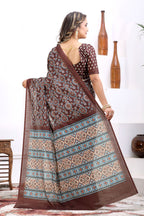 Sitara — Cotton Linen Ajrakh Inspired Saree