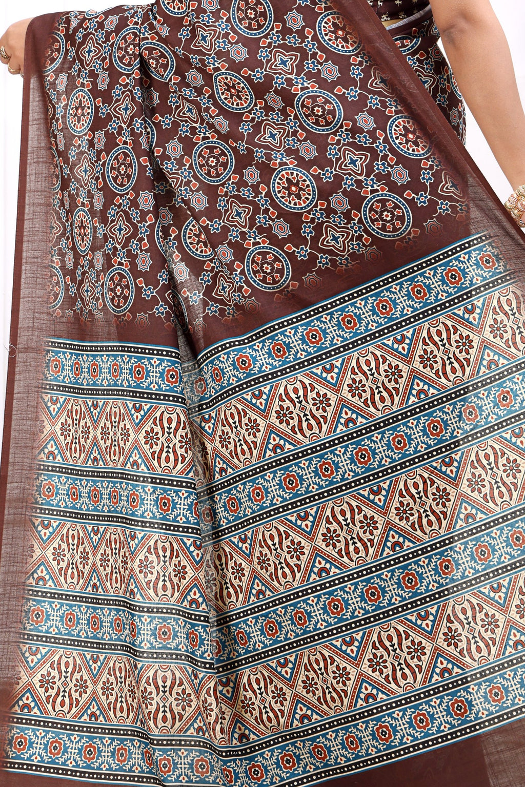 Sitara — Cotton Linen Ajrakh Inspired Saree