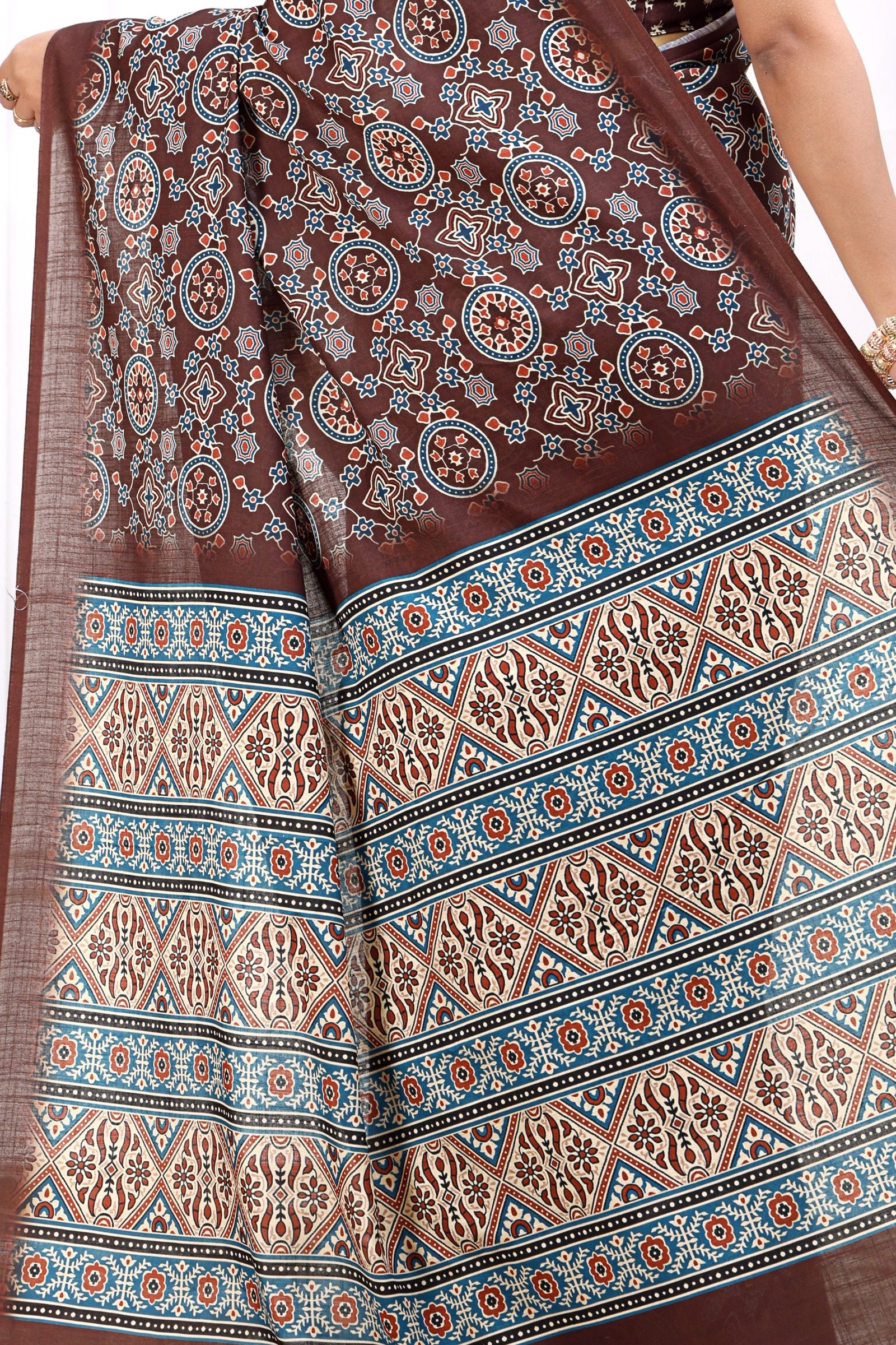 Sitara — Cotton Linen Ajrakh Inspired Saree