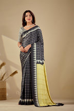 Takshshila — Japan Satin Geometric Modern Print Saree