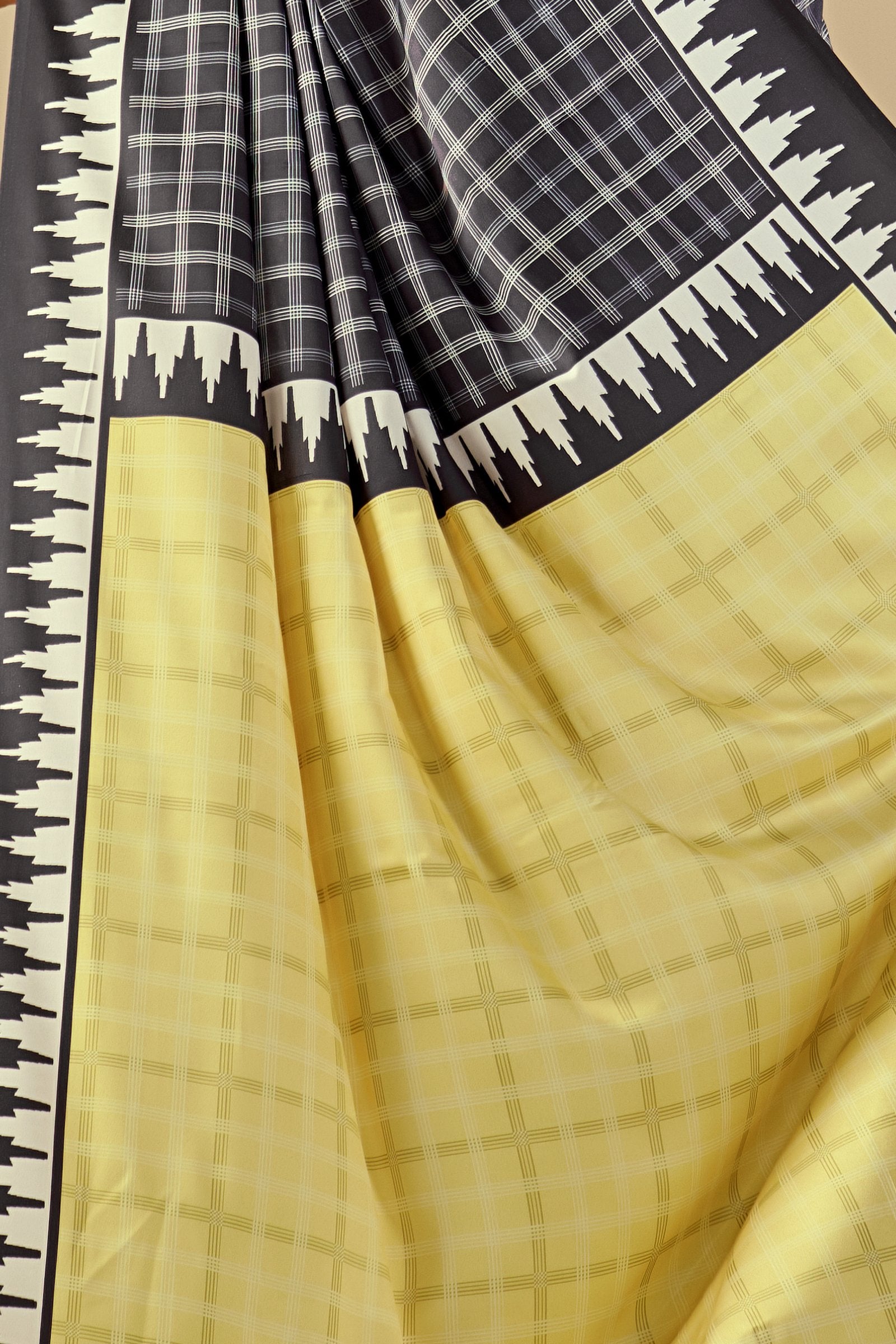 Takshshila — Japan Satin Geometric Modern Print Saree