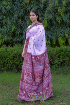 Chitra — Tribal Style Traditional Rani Pink Saree