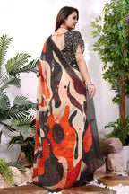 Vamika — Abstract Brushstroke Georgette Saree