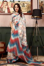 Vedika — Ikat Inspired Vibrant Cotton Linen Saree