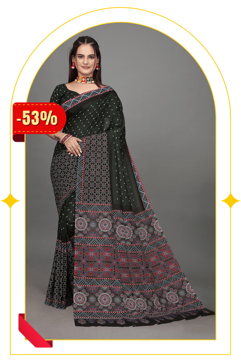 Chitrangi — Dark Green Bandhani Pattern Saree