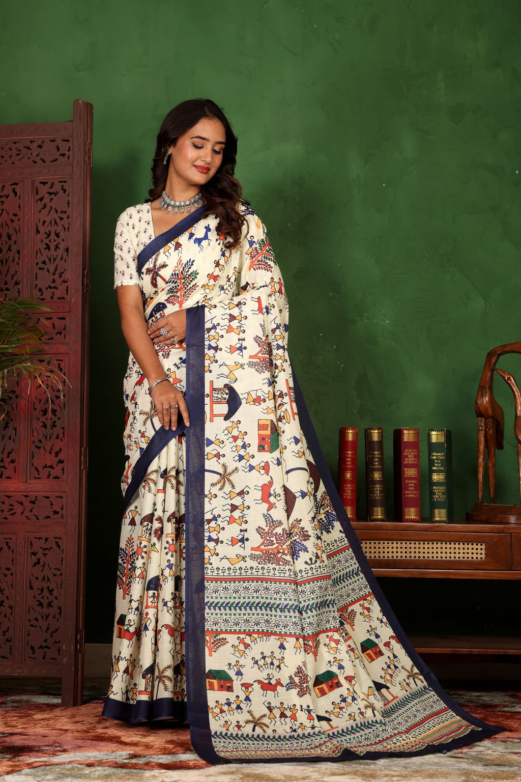 Warli — Ethnic Harmony Cotton Linen Saree