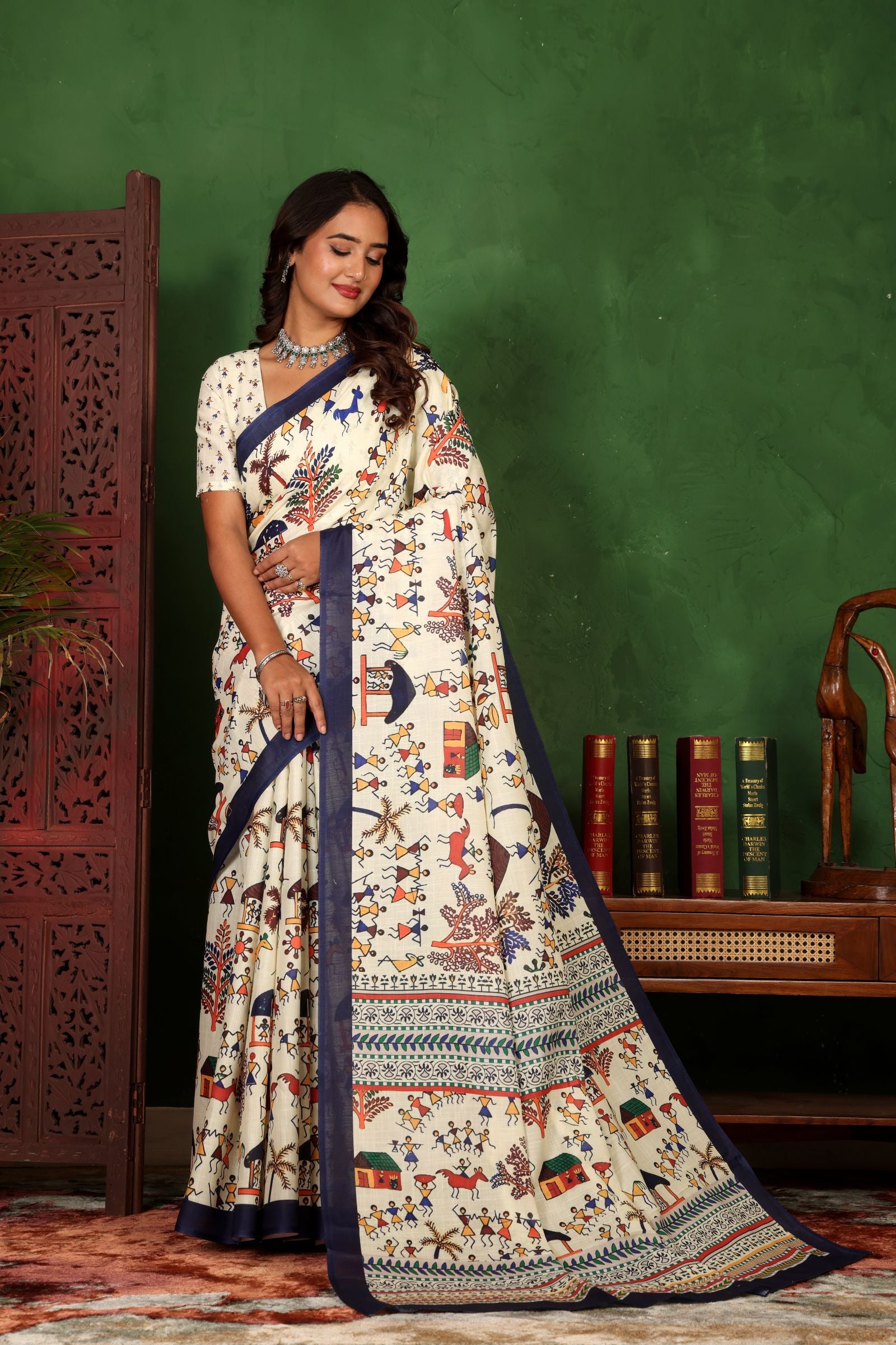 Warli — Ethnic Harmony Cotton Linen Saree