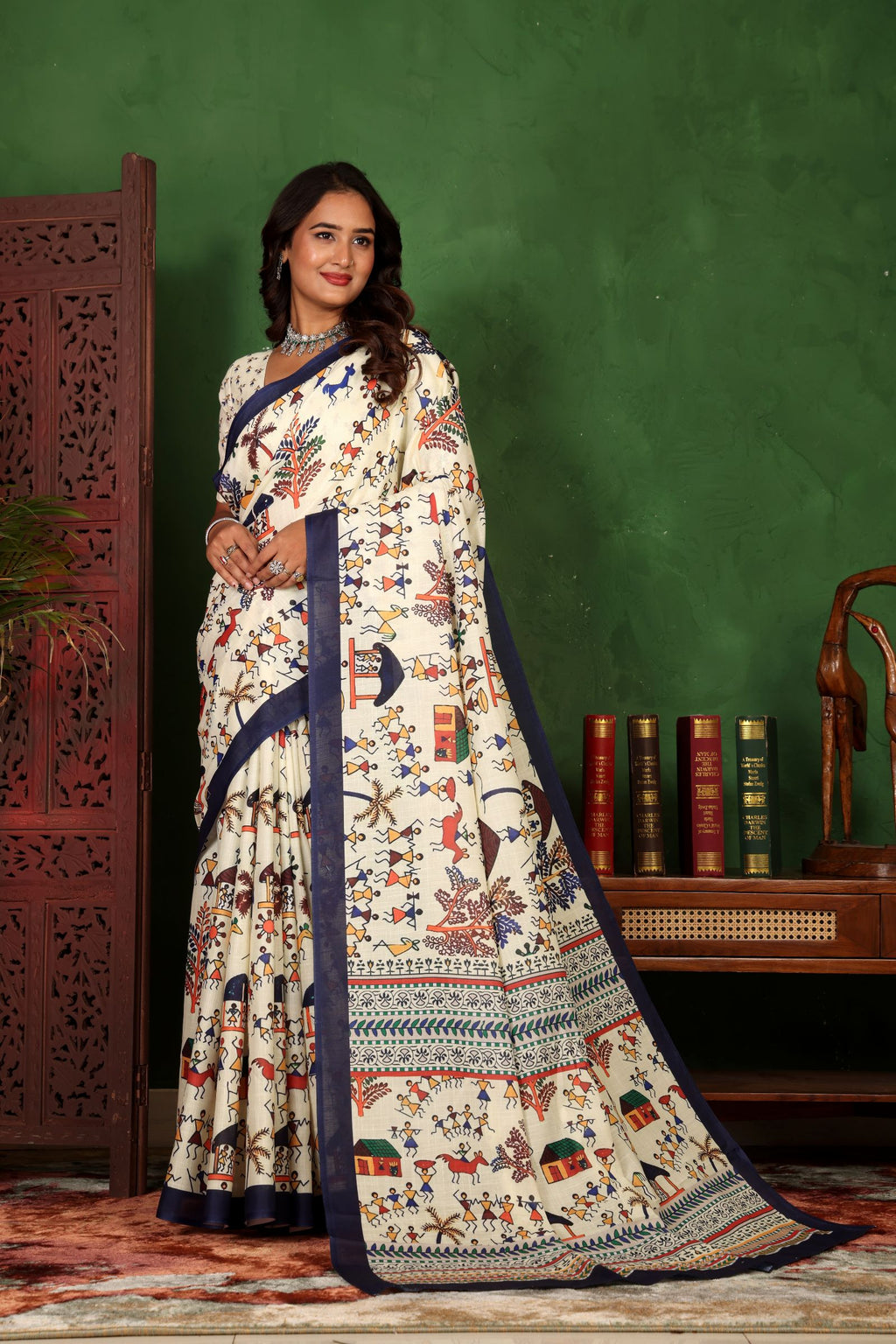 Warli — Ethnic Harmony Cotton Linen Saree