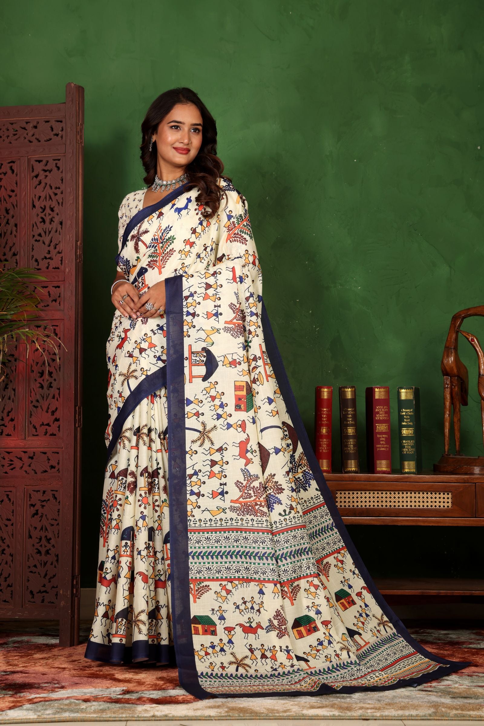 Warli — Ethnic Harmony Cotton Linen Saree