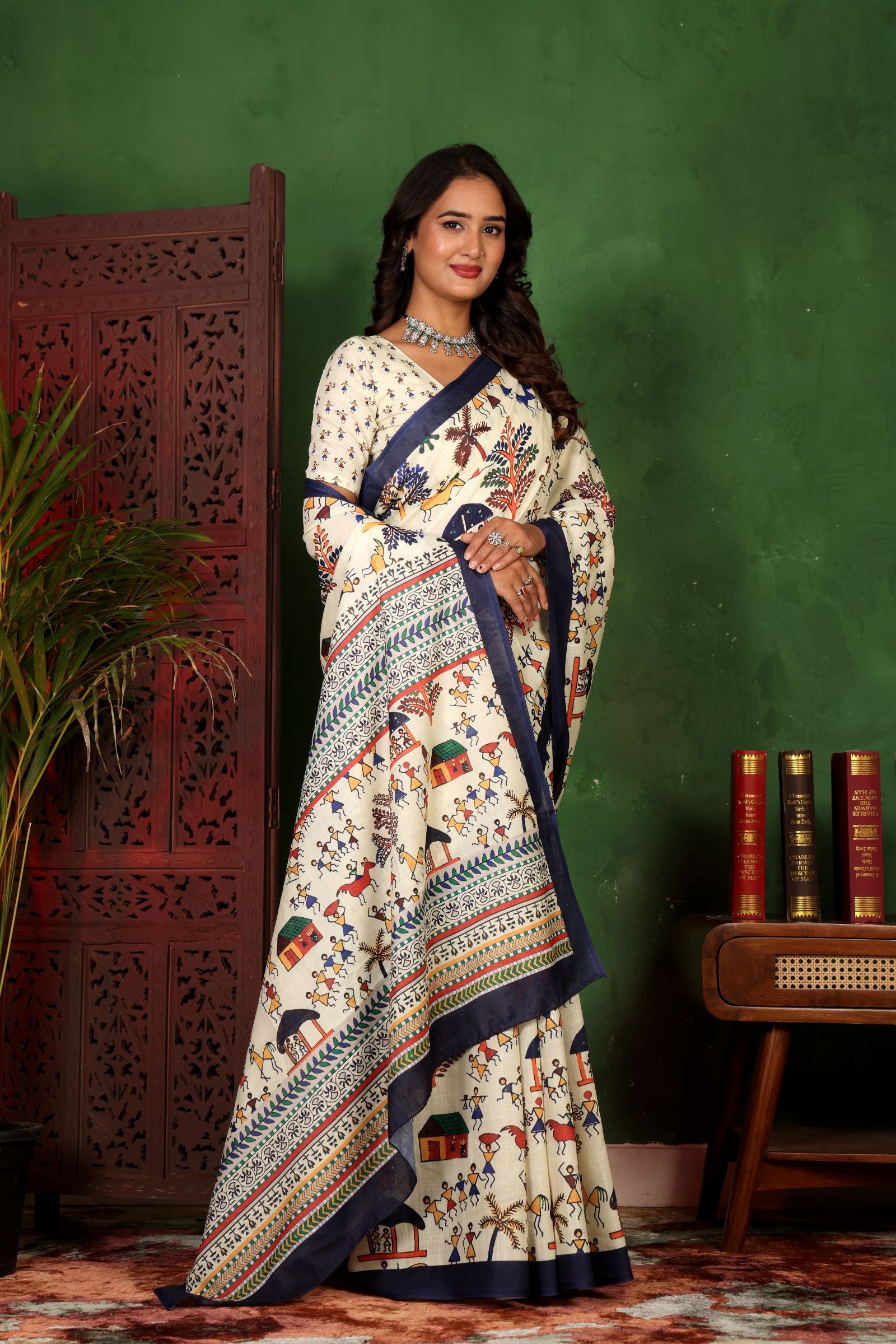 Warli — Ethnic Harmony Cotton Linen Saree